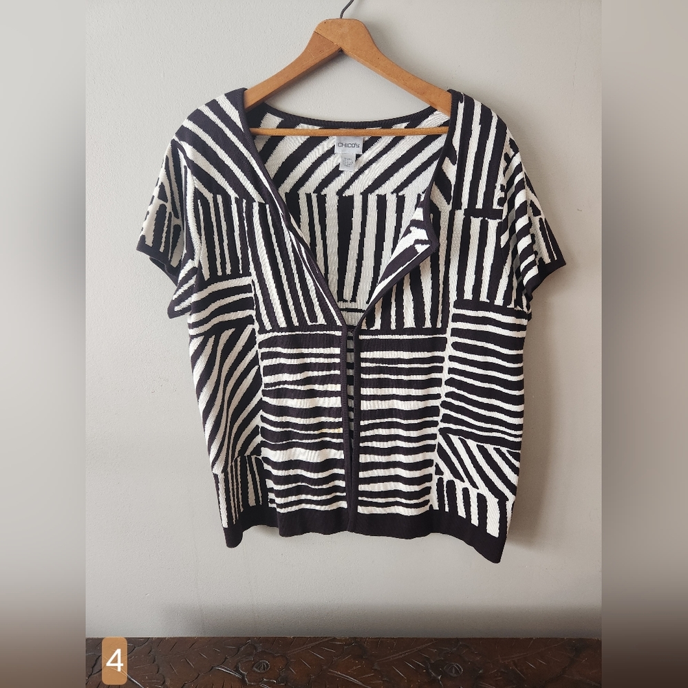 Chicos Zebra Print Cardigan